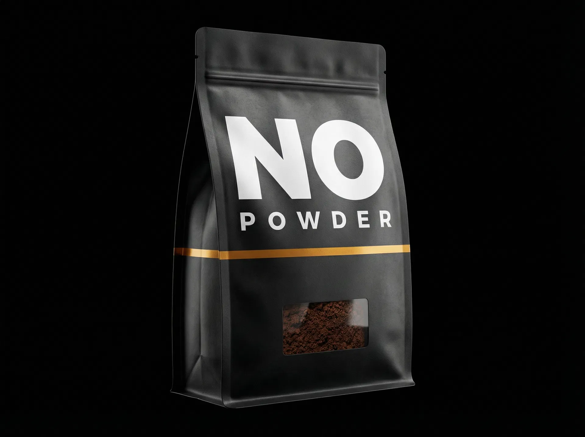 NO POWDER — premium compostable flat-bottom pouch